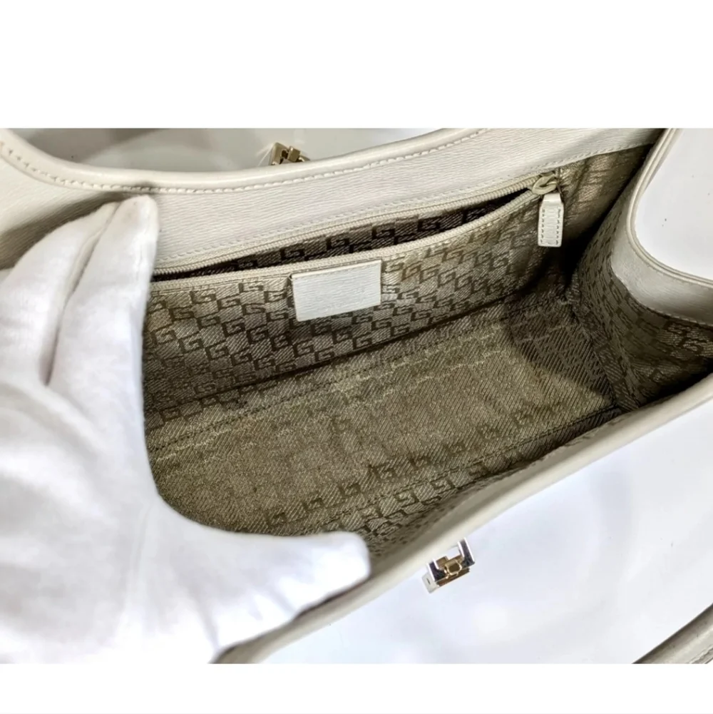 🔥 Vintage GUCCI Jackie Hand Bag 🔥 In Dove Grey Leather - Picture 14 of 14